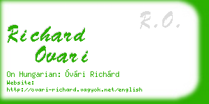 richard ovari business card