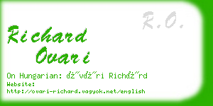 richard ovari business card